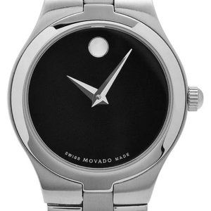 Movado Juro Stainless-Steel With Doted Black Dial Women's Watch 0605024